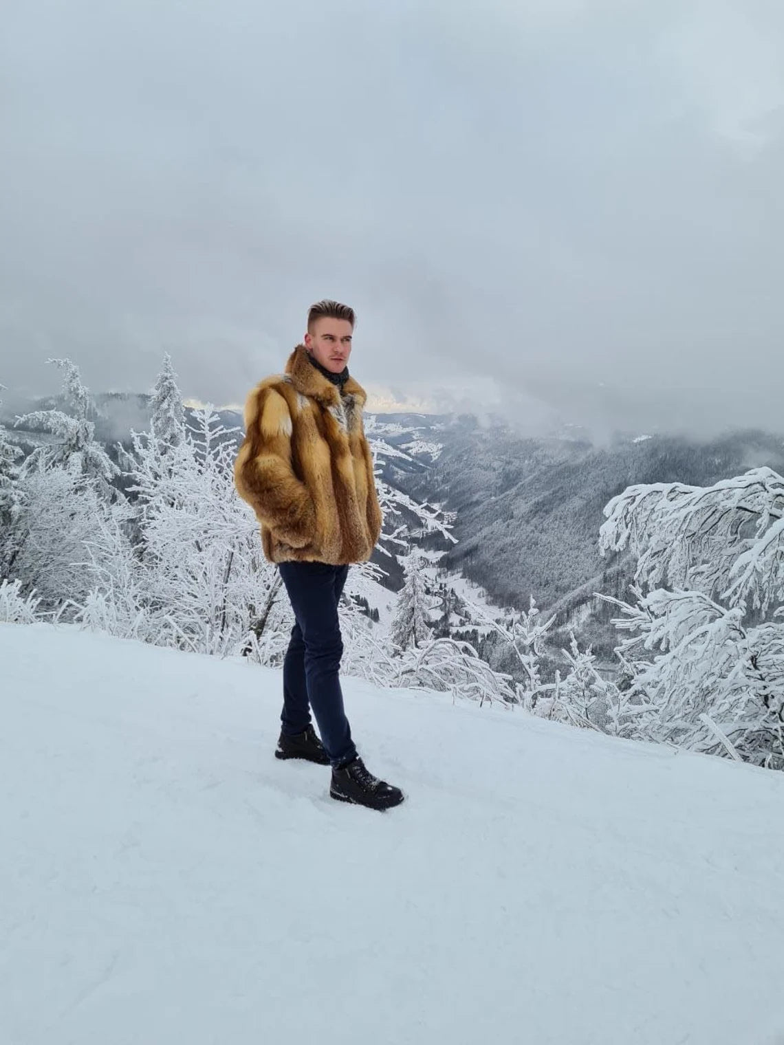 Mens Fox Fur Coat I Winter Jacket Men I Oversized Fur Coats Male I Luxury gift for men