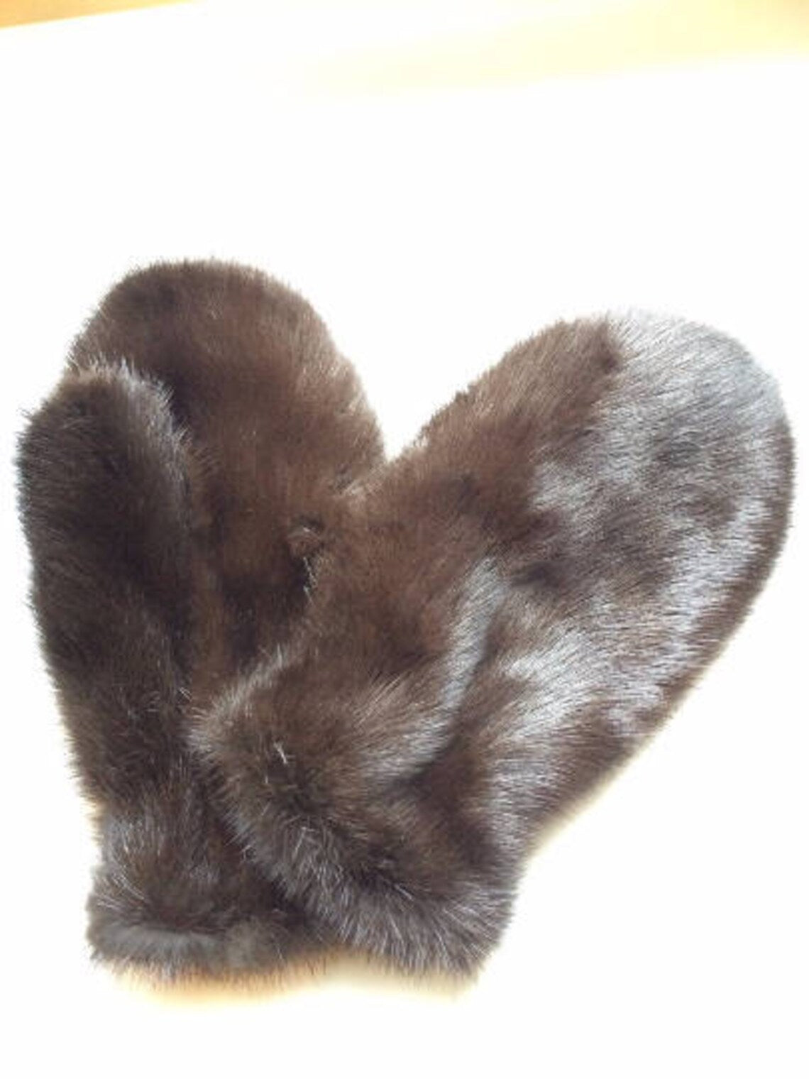 Handmade Black Mink Fur Mittens – Unisex Winter Gloves