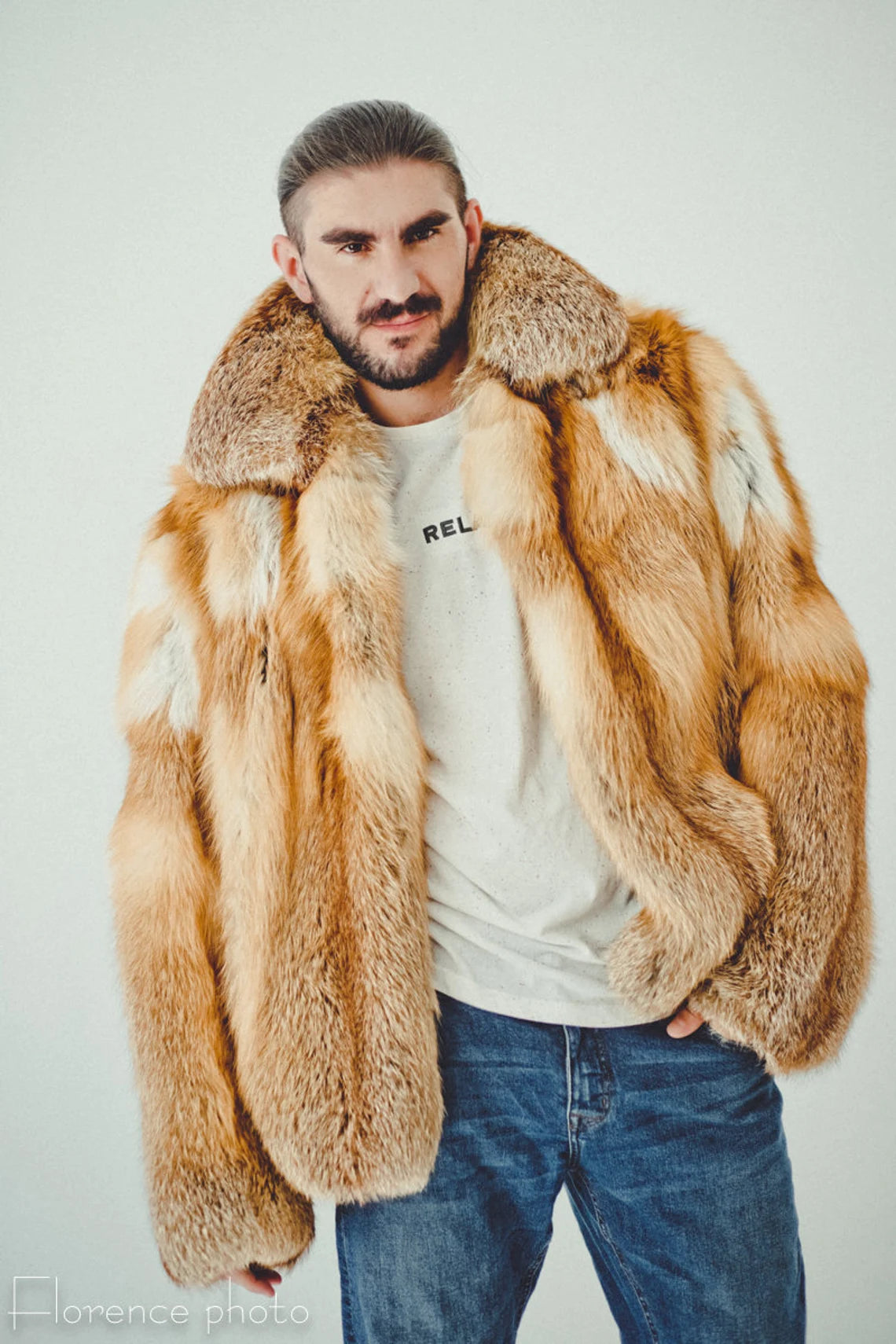 Mens Fox Fur Coat I Winter Jacket Men I Oversized Fur Coats Male I Luxury gift for men