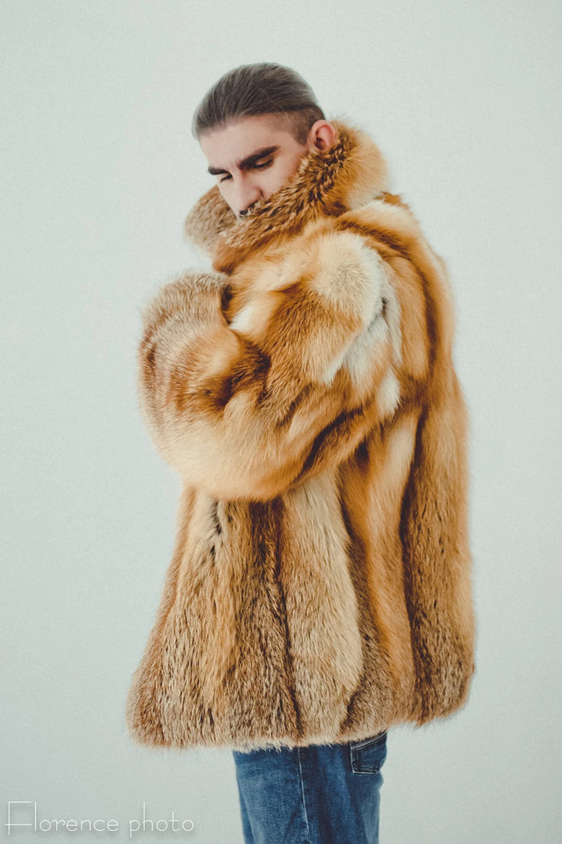 Mens Fox Fur Coat I Winter Jacket Men I Oversized Fur Coats Male I Luxury gift for men