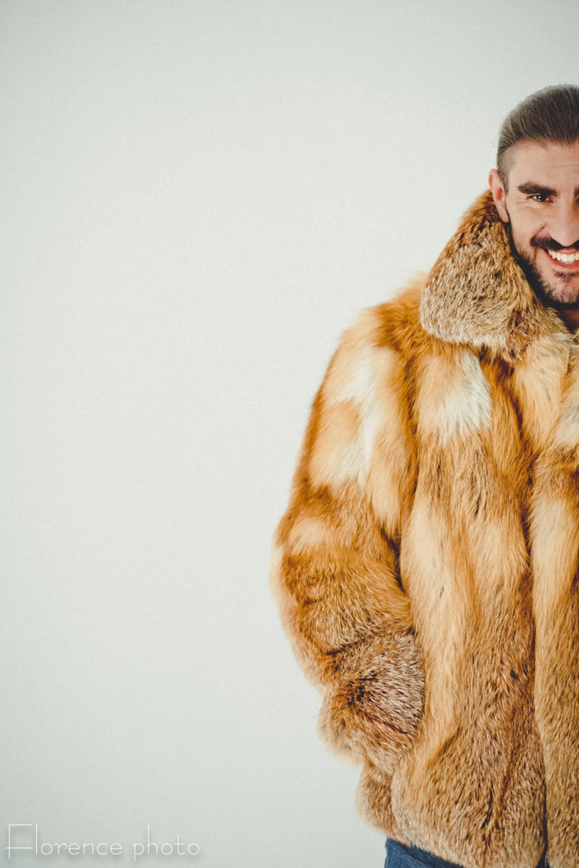 Mens Fox Fur Coat I Winter Jacket Men I Oversized Fur Coats Male I Luxury gift for men