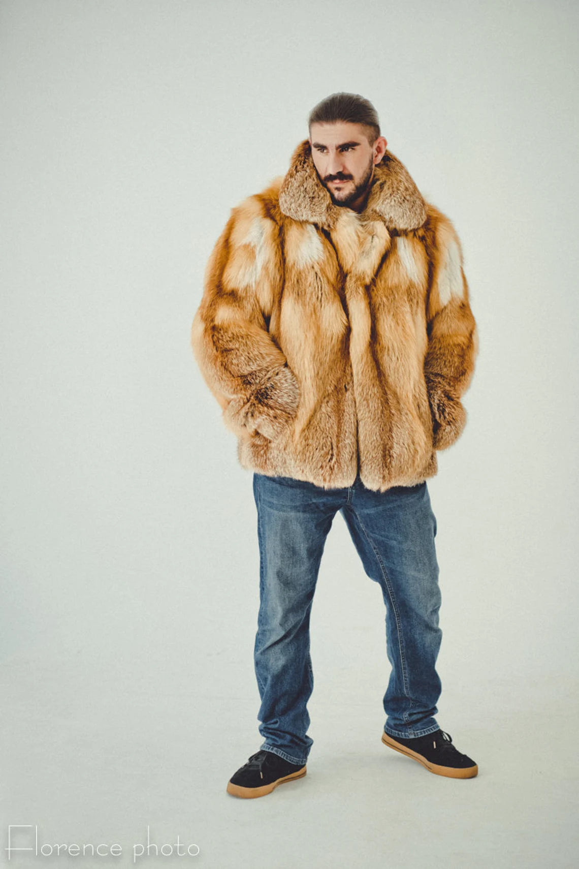 Mens Fox Fur Coat I Winter Jacket Men I Oversized Fur Coats Male I Luxury gift for men