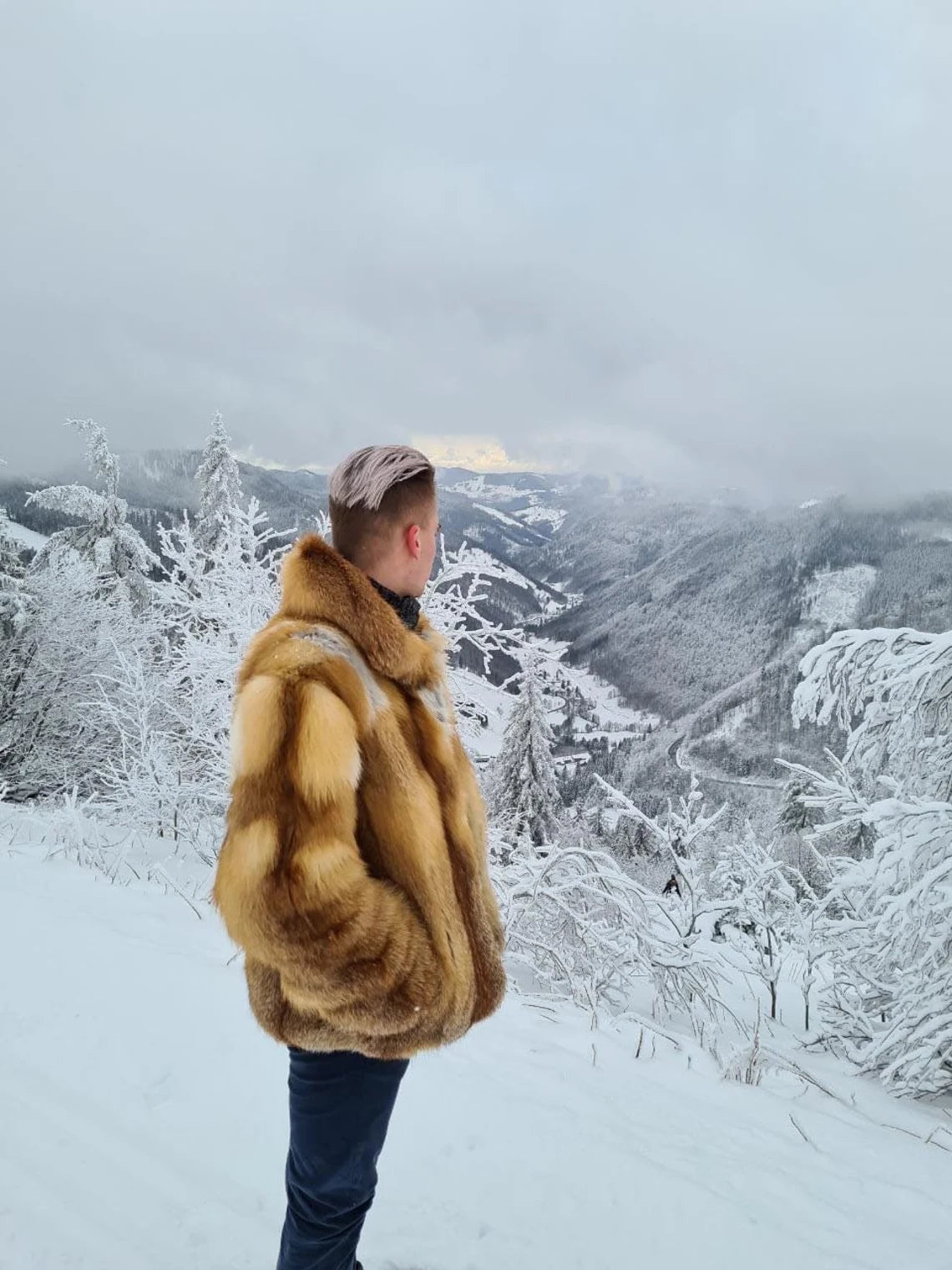 Mens Fox Fur Coat I Winter Jacket Men I Oversized Fur Coats Male I Luxury gift for men