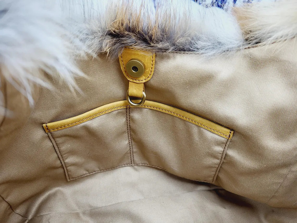 Real red fox fur shopping bag Women genuine fur purse